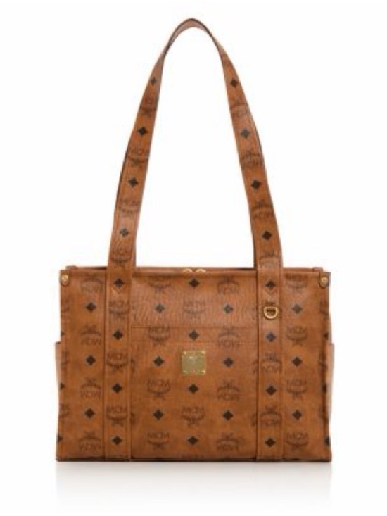 MCM Handbags - MCM Cognac Visetos Logo Tote Bag